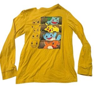 Boys Pokemon Long Sleeve Tee L Yellow